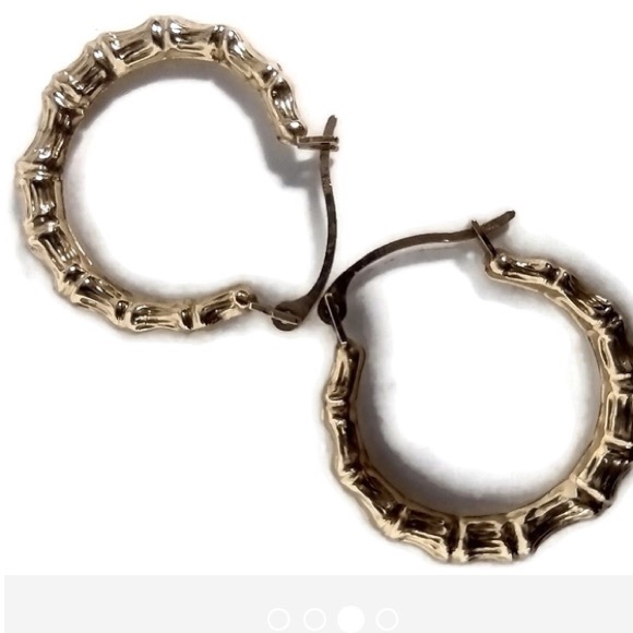 Preloved 14K Textured Hoop Earrings